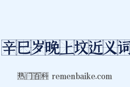辛巳岁晚上坟近义词是什么意思的图片